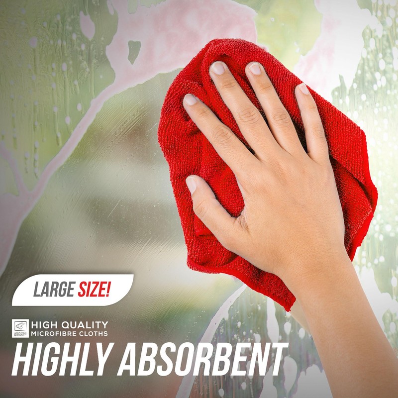 Microfiber Cleaning Cloth, Large Size 40x40cm, Super Absorbent Lint Free