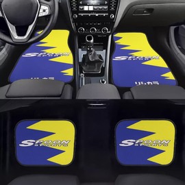 4PCS JDM Spoon Racing Fabric Floor Mats Interior Carpets Universal