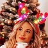 Reaky Light Up Christmas Headband Led Red Reindeer Antlers Headband