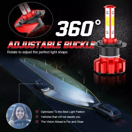 CHUSYYRAY LED Headlight Kit H7 White 6K Low Beam Bulbs for MITSUBISHI Outlander 2014-2019