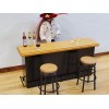 Streets Ahead Dollhouse Bar Black Metal with Wood Top Modern