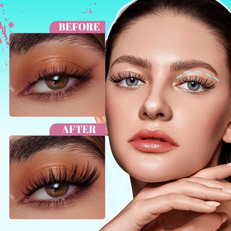 Cluster Lash Extensions 144PCS D Curl Eyelash Clusters with Premium