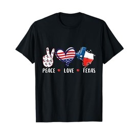 Peace love Texas flag grown Souvenirs for men women kids T-Shirt