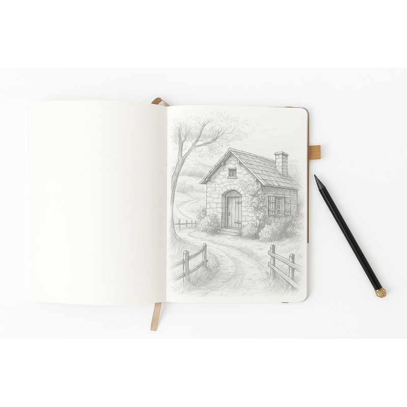 Nordura Notebook A5, High-Quality Linen & Cork Hardcover, Notebook, Unlined