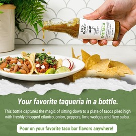 Seed Ranch Gourmet Everything But the Taco Hot Sauce, Medium Heat Taco Sauce - Vegan, Non-GMO Taco Seasoning, No Preservatives or Artificial Sugar, Authentic Taqueria Flavor in a Bottle