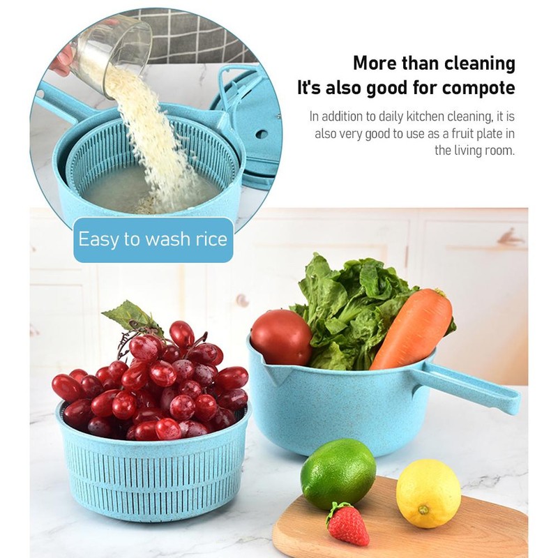 Salad Spinner Manual Vegetables Leaf Lettuce Dryer Drainer Fruits Washing