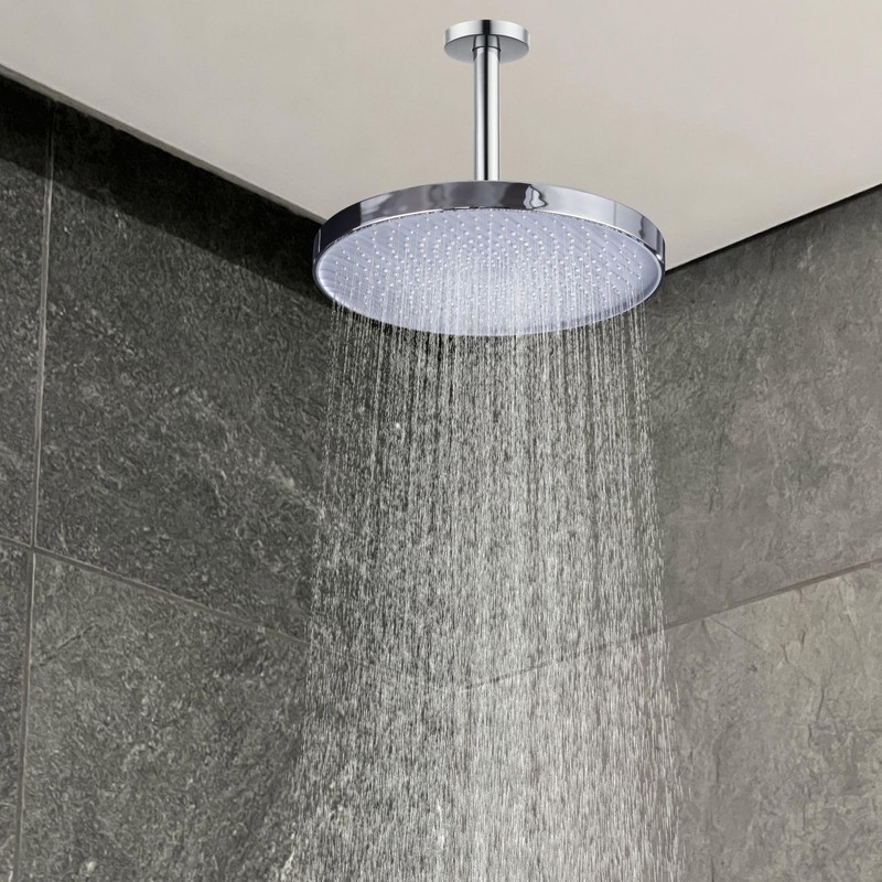 Voolan Shower Arm with Flange, Ceiling Mounted Fixed Shower Pipe,