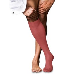 FALKE Men's No. 10 M KH Cotton Long Plain 1 Pair Knee-High Socks, Red (Lobster 8862), 7-8