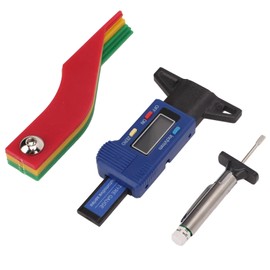 Brake Pad Depth Tester Digital Tire Gauge Color Coded Depth Measurement Tool Handheld Portable for Car Truck Disc Drum Brake Pads