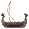Set of 6 Hanging Viking Ships, Hand-Painted Consisting of Thor's