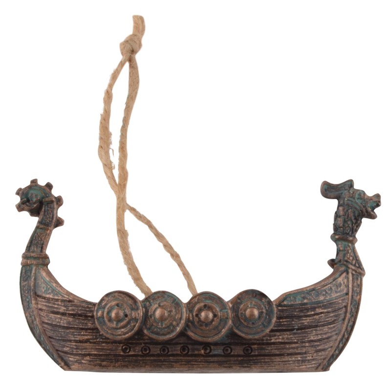 Set of 6 Hanging Viking Ships, Hand-Painted Consisting of Thor's