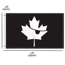 3×5 FT Canada Pirate Flag, Large 100D Canadian Maple Jolly Roger Outdoor Banner,Doube Side Printing Decor For Patio Garden With Brass Gromment