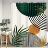 KOMLLEX Mid Century Green Boho Shower Curtain 54Wx78L Inches Abstract