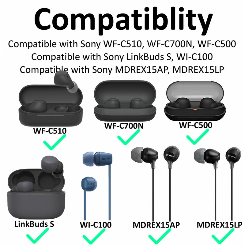 A-Focus 12 Pairs WF-C710N WF-C510 WF-C700N Ear Tips Set, Replacement