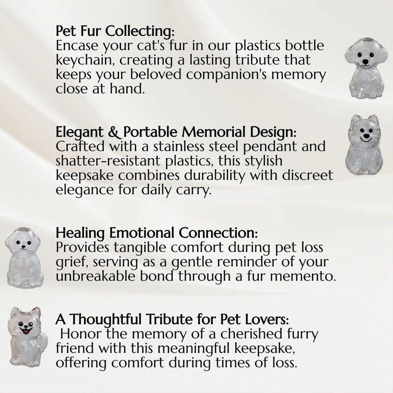 4 Pack Dog Hair Keychain | Set for pet -