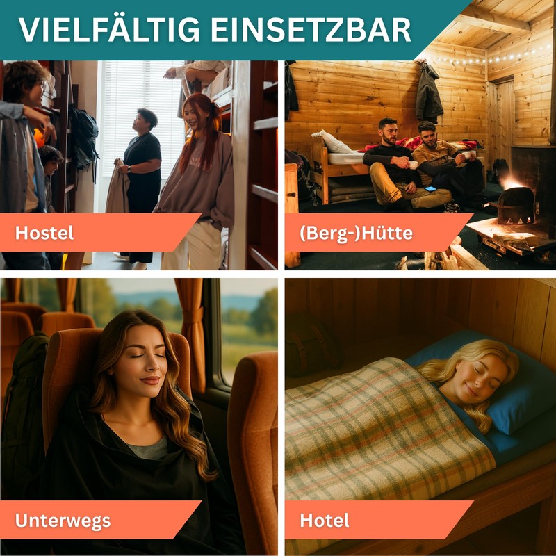 SEESCHWALBE Cotton Sleeping Bag, Ultralight Sleeping Bag, Small Pack Size,