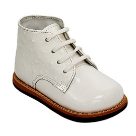 Josmo 8190PO Baby Walker Leather Dress Boots, White Pat Ostrich - 7.5