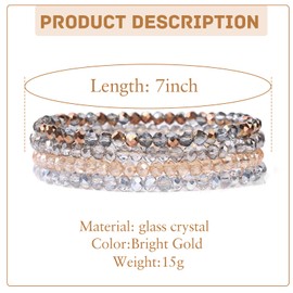 GoPaw Women's Crystal Bead Bracelet, Multilayer Stone Bracelet, Women's Crystal Beads Bracelet, Couple/Friendship/Partner Bracelets, Glass bead, Glass bead