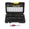 Juego de 14 Piezas de Extractor de Tornillos, Herramienta de Extractores de Pernos y Tuercas, Kit de Extracción de Tornillos Barridos para Quitar Pernos Redondos Dañados y Desgastados
