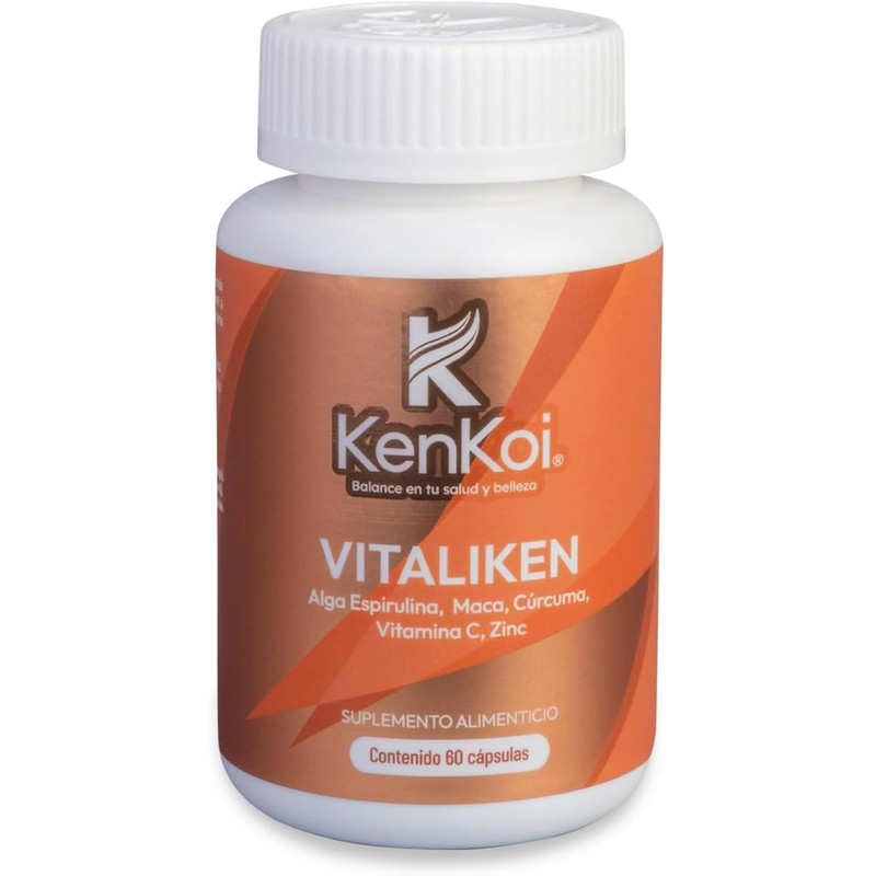 Espirulina Maca Cúrcuma Vitamina C y Zinc Vitaliken 60 cápsulas