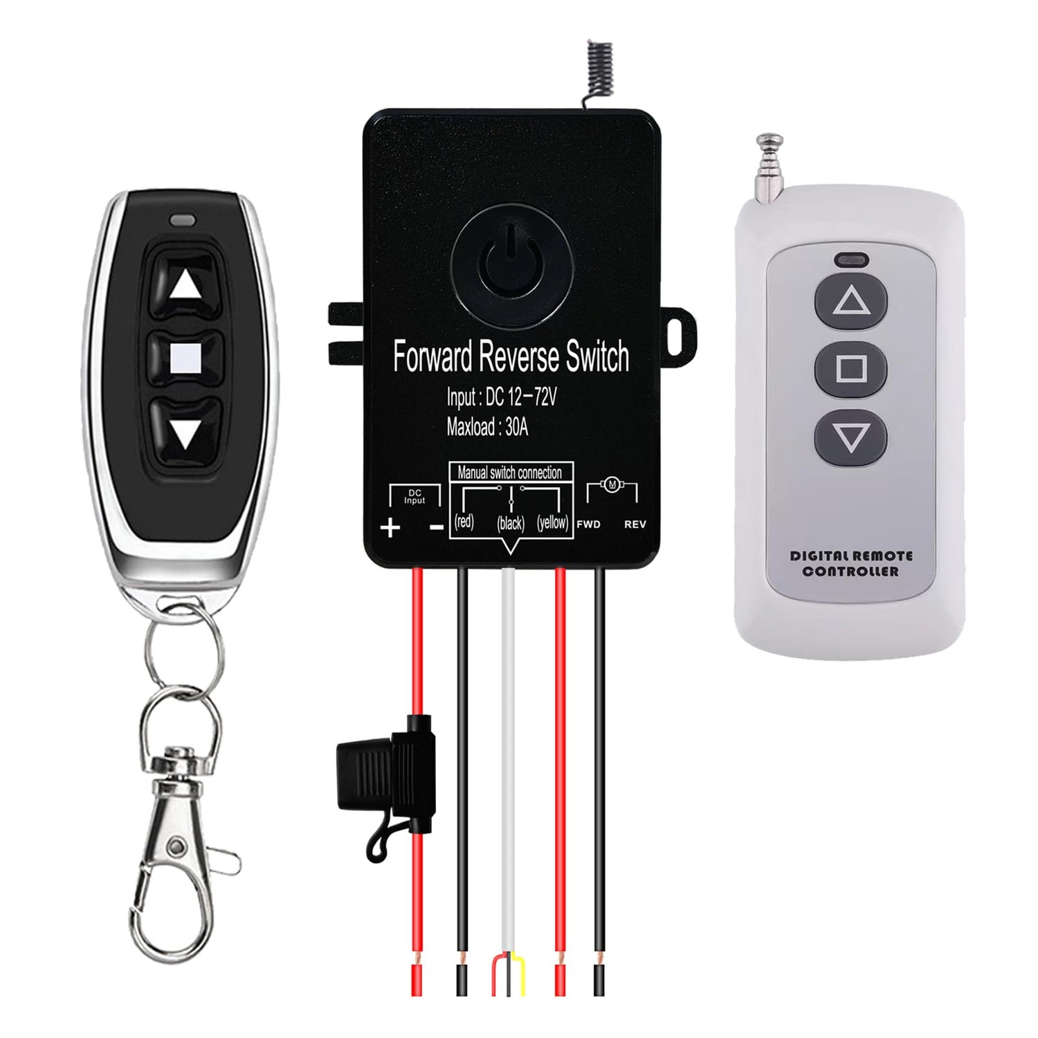 idealWIN DC 12V to 72V 30A Waterproof Remote Forward Reverse Switch up ...
