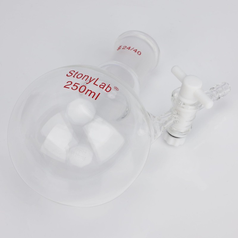 stonylab Reaction Flask, Borosilicate Glass Single-Neck Reaction Flask with 24/40
