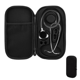 Ajrwiiy Stethoscope Case Compatible with Eko CORE 500, Hard Carrying Bag for Digital Stethoscope, Portable Protective Case with Handle for Carry, Extra Pocket for Doctor and Nurse Accessories(Black)