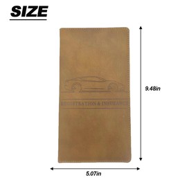 Sandfren Car Registration & Insurance Holder, Vehicle Glove Box Compartment Organizer for License Document, Automotive Interior Card Wallet Accessories, Universal for SUV Sedan Truck (Dark Brown)