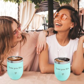 SHOW-YA Sister Gifts from Sister - I Love You Sis - Sister Gifts for Birthday - Graduation Gifts Thanksgiving Christmas Gifts for Sister - 12oz Coffee Cup(Mint)