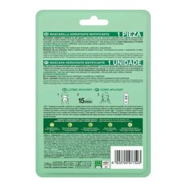 Mascarilla Facial Garnier Skinactive Hidra Bomb Con de Té Verde y Ácido Hialurónico 28g                                                               