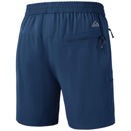 Rdruko - Pantalones cortos de senderismo de secado rápido para hombre, ligeros, para correr, gimnasio, al aire última intervensión, con bolsillos con cierre, 02 Azul real, XX-Large