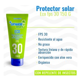 Protector Solar Caribbean Beach Fps30 Repelente Insectos150g