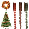 3 Rolls Maple Leaf Fall Ribbon, 15 Yards Thanksgiving Ribbons