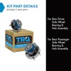 TRQ Rear Wheel Hub Bearings Assembly Set Compatible with 2003-2006