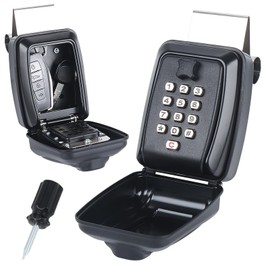 Lifronkit Car Window Lock Box for Turo, Black Portable Lockbox for Car Keys, Car Key Lock Box Fit for Ride Share, Turo, GetAround, with Sturdy Large Capacity, Protective Cover, Weather Protection