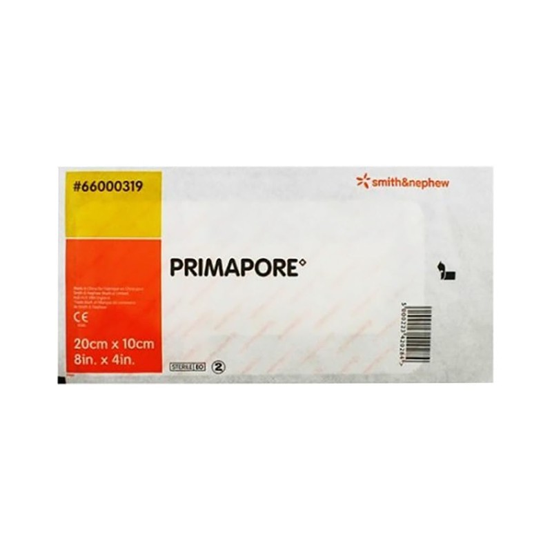 Adhesive Dressing Primapore 4 X 8 Inch Polyester Rectangle Tan