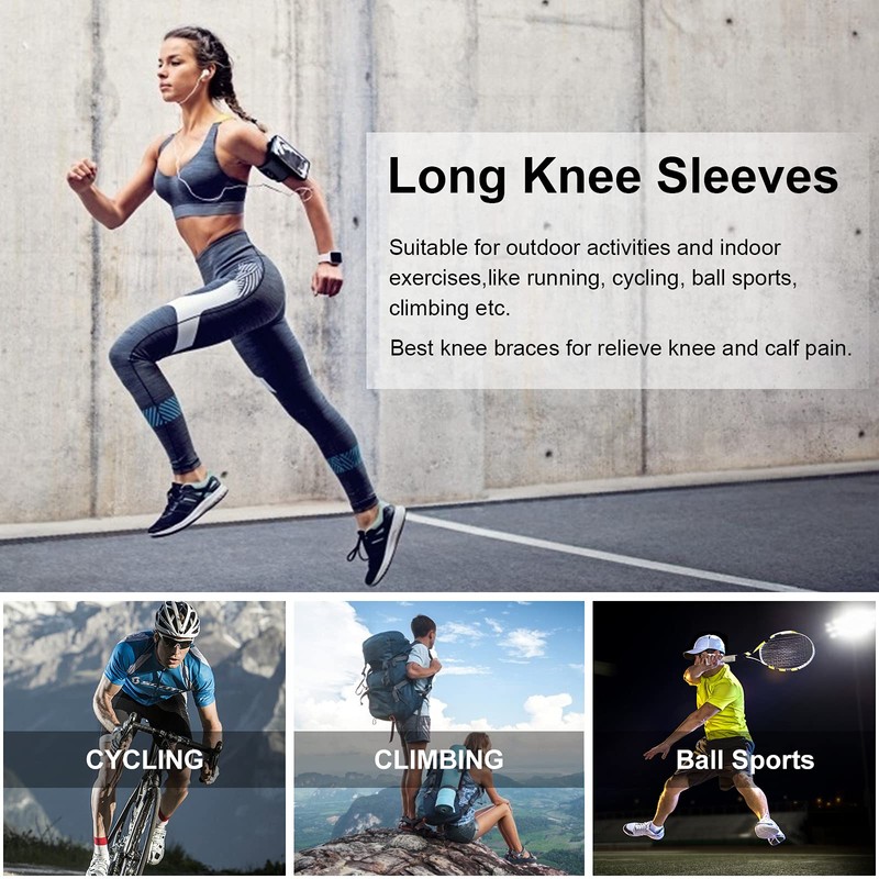 Full Leg Sleeves Long Compression Leg Sleeve Knee Sleeves Protect