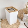 tricolor Plastic Trash Can with Invisible Bag Ultra-Slim Space-Saving Trash