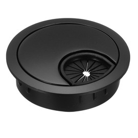 sourcing map Desk Hole Grommet 2 Inch(50mm), Zinc Alloy Round Desk Hole Cover Wire Cable Cord Organizer for Home Office Computer Table Cables, Black