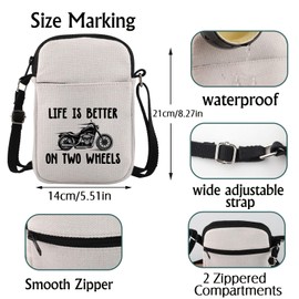 Motorcycle Gifts Life Is Better On Two Wheels Crossbody Bag Motorcycle Enthusiast Gift (Two Wheels CA CB)