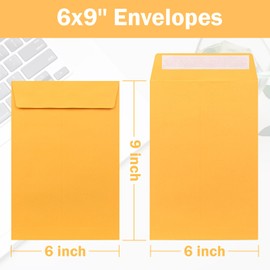 6x9 Envelopes Self Seal 50 Pack Manilla Envelopes Catalog Mailing Envelopes 6x9 Self Sealing Envelopes for Photos,Cards,Documents