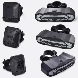 printerera Smart Bike Tail Light Turn Signal Automatic Braks Sensor Wireless Remote Control