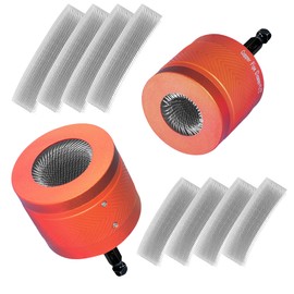 Metal Copper Pipe Cleaner for Drill, 2 Tube Cleaning Brush(1/2",3/4") with 1/4 Hex Shank, Each Size Additional 4PCS Replaceable Blades, Plumbing Tools for Cleaning Rust on Copper and Metal Pipes