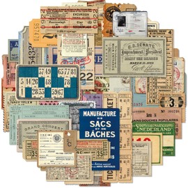 Bomichi 100 Pcs Drifting letterhead Set Vintage Postage Sticker Pack, Aesthetic Decor Paper Floral Stickers for Scrapbooking DIY Art Crafts Bullet Journal Stickers Junk Journal Supplies