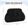 EVEOUT Straw Clutch Handbag for Women Summer Woven Dumpling Pouch