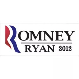 Mitt Romney Paul Ryan White For President 2012 3x8 Bumper Sticker