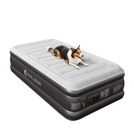 CHILLSUN 2025 Upgraded Twin Air Mattress with Built in Pump, 3 Mins Quick Self-Inflation Inflatable Airbed, Comfortable Top Surface Blow Up Mattress for Home Portable Camping Travel