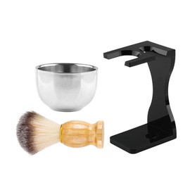 FRCOLOR 1set Shaving Bowl and Brush Kit Stand Shaving Cup for Men and Rustproof Husband Father Day