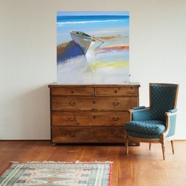 Fine Art Canvas Low Tide 2 Canvas Wall Decor by Artist Craig Trewin Penny for Living Room, Bedroom, Bathroom, Kitchen, Office, Bar, Dining & Guest Room - Ready to Hang - 22 in x 22 in