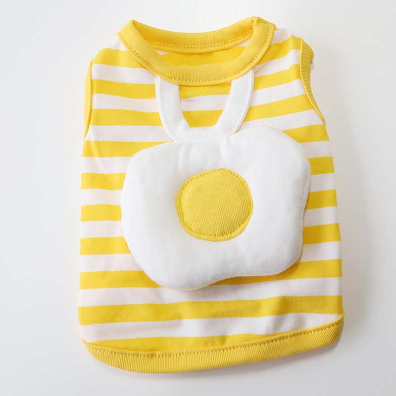 Puppy Striped Egg Vest Cute Skin Friendly Breathable Round Neck